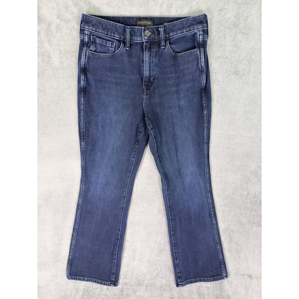 Banana Republic Jeans‎ Womens 28 Blue Dark Wash High Rise Crop Bootcut Stretch